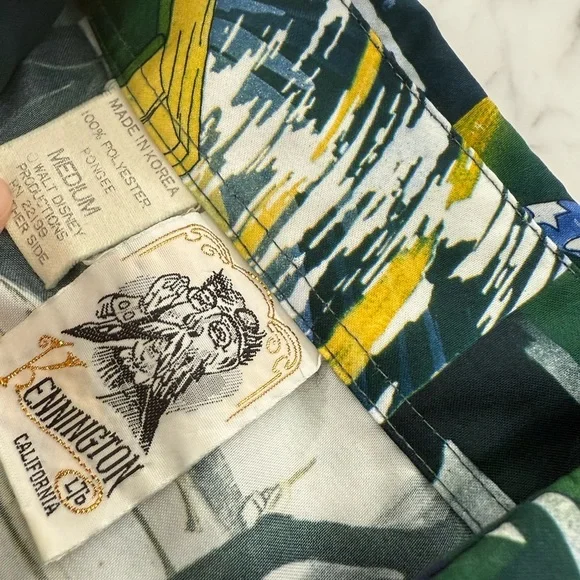 Disney Vintage 70s Kennington Disco Shirt Fantasia Mickey Wizard Medium FLAWLESS - Picture 3 of 7